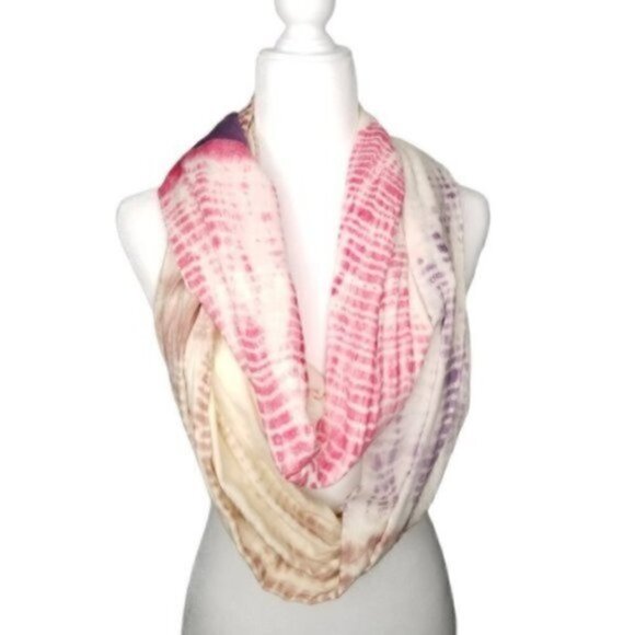 Infinity Pink Tie Dye Rayon Scarf Made in Kenya - Picture 1 of 2